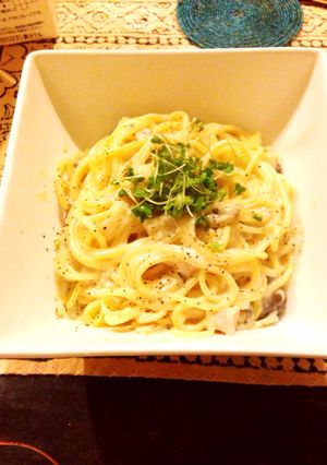 しめじとベーコンのクリームパスタ-レシピのメイン写真