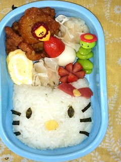 寝坊した日もOK!キティちゃんキャラ弁-レシピのメイン写真