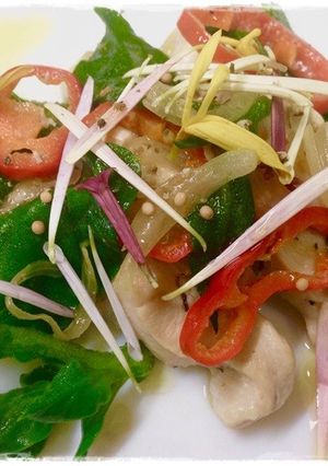 アイスプラントと鶏肉のソテー-レシピのメイン写真