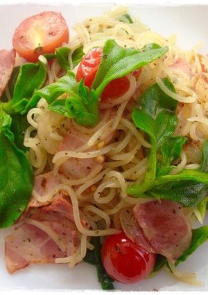 アイスプラントとトマトのパスタ-レシピのメイン写真