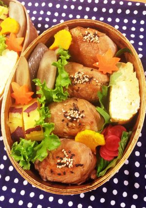 肉巻きおにぎり☆お弁当にも-レシピのメイン写真