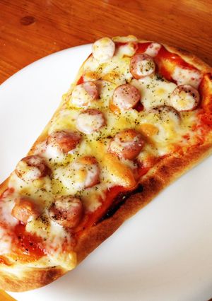 ナンでお手軽ピザ-レシピのメイン写真