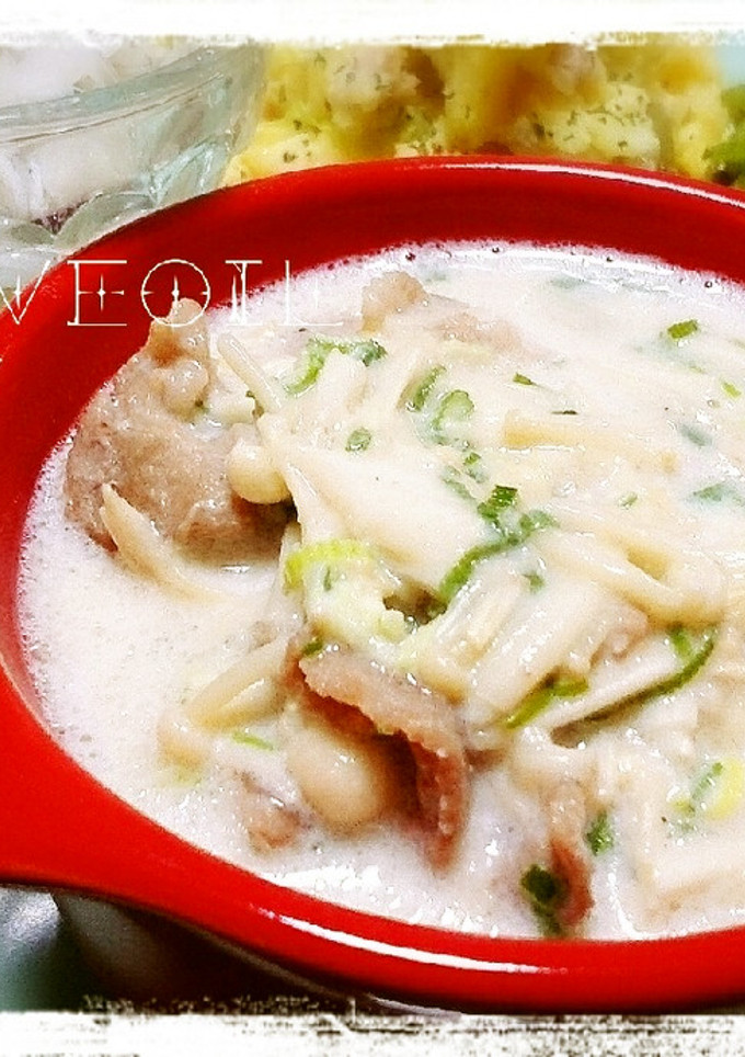 えのきと豚こま肉のあったかミルクスープ♪-レシピのメイン写真