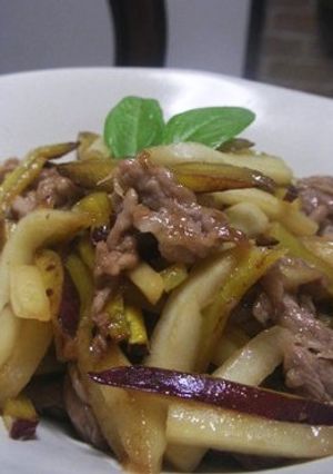 さつま芋りんご豚肉炒め-レシピのメイン写真