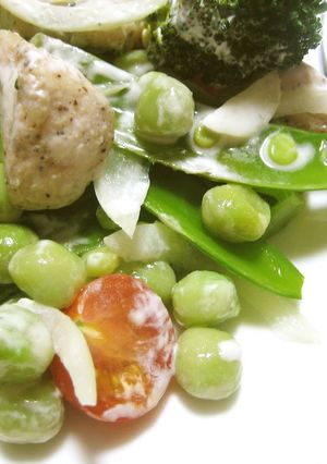 ヨーグルトソースで！しお豆チキンサラダ-レシピのメイン写真