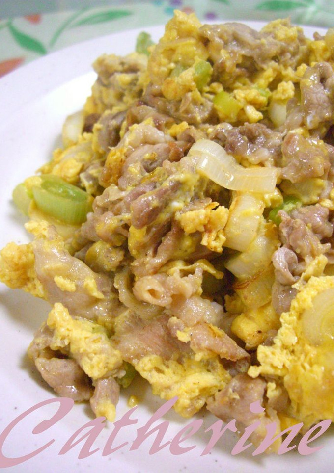 ★豚肉とタマゴとネギ炒め★-レシピのメイン写真
