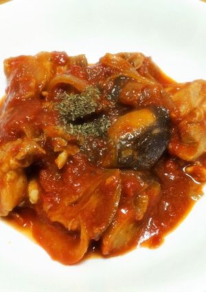 鳥肉とナスのトマト煮込み-レシピのメイン写真