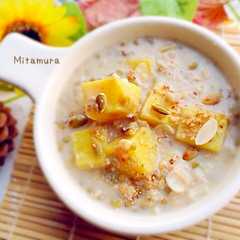 รูปของ さつま芋と緑豆のオートミール