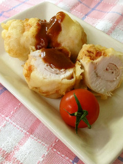 鶏胸肉で作るロールチキンのフリッター-レシピのメイン写真