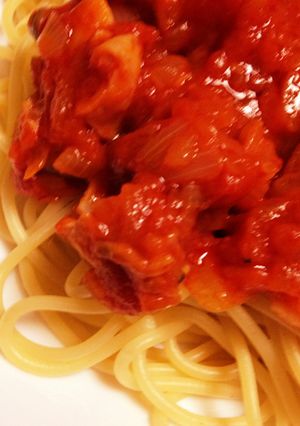 ベーコンとしめじのトマトソース-レシピのメイン写真