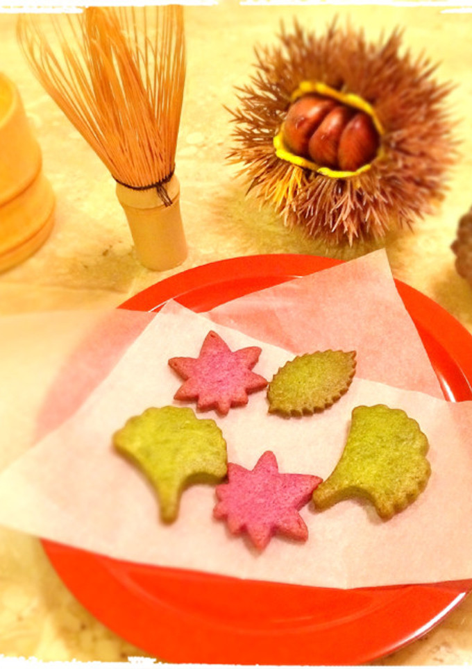 簡単☆卵不使用☆紫芋と抹茶の秋色クッキー-レシピのメイン写真