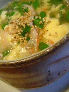 ニラとカニかまの中華風卵スープ-レシピのメイン写真