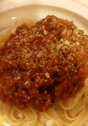 イノシシ肉のラグーパスタ(ボロネーゼ)☆-レシピのメイン写真