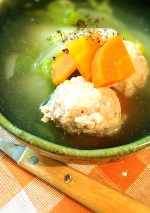 ベビー白菜と鶏肉団子のとろみ中華スープ-レシピのメイン写真