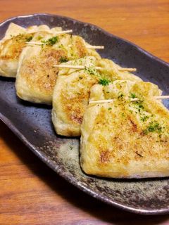 おいし〜!納豆青のりチーズの巾着焼き-レシピのメイン写真