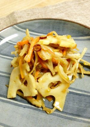 ごぼうとレンコンのねぎ味噌キンピラ-レシピのメイン写真