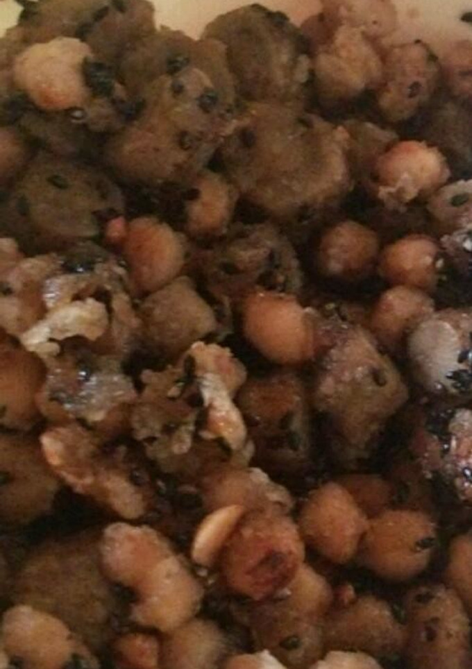 給食レシピ大豆の胡麻絡め+ごぼう-レシピのメイン写真