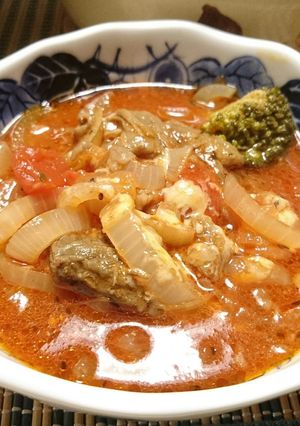 玉ねぎと牛スジの味噌トマト煮込み-レシピのメイン写真