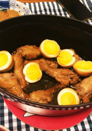 手羽元と卵のこってり煮♡ストウブで♡-レシピのメイン写真