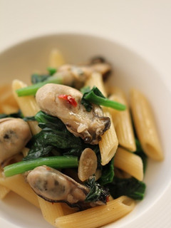 牡蛎とほうれん草のおつまみパスタ-レシピのメイン写真