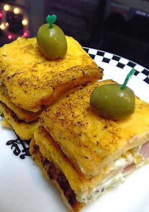 オレンジ色のフレンチトーストサンド-レシピのメイン写真