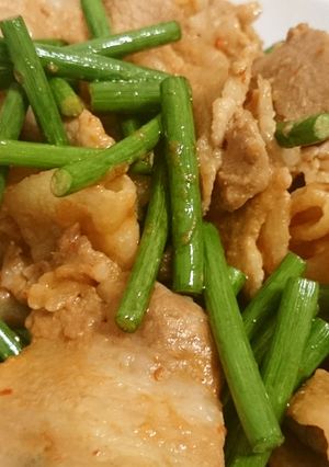 豚肉とニンニクの芽の辛味炒め-レシピのメイン写真