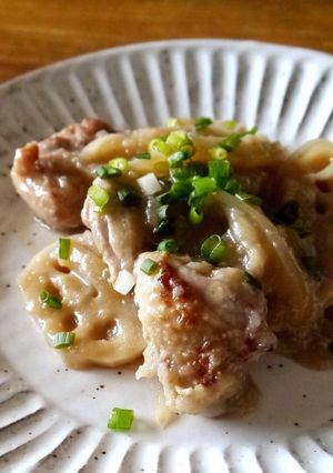 鶏ももみそ漬けとレンコンのとろみ煮-レシピのメイン写真