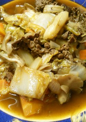簡単 おかず！ 牛肉 白菜 ソース炒め-レシピのメイン写真