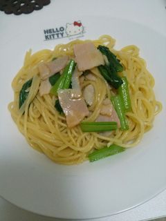 小松菜とベーコンの和風パスタ-レシピのメイン写真