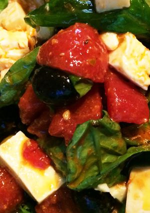 オリーブと塩豆腐のトマトサラダ-レシピのメイン写真