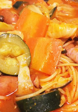 トマトパスタ鍋-レシピのメイン写真