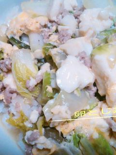 白菜とミンチ豆腐の卵とじ丼☆-レシピのメイン写真