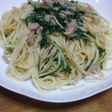 めっちゃ簡単!!シーチキン&みずなスパ
