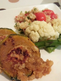 すくなかぼちゃの肉詰めハンバーグ風-レシピのメイン写真