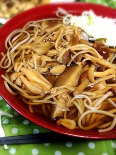 甘辛◇何にでもイケる◇きのこ蕎麦‼︎-レシピのメイン写真