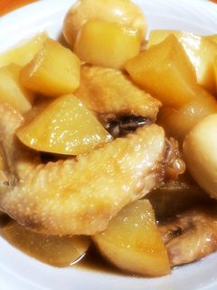 簡単♫鶏手羽と大根の甘辛煮物-レシピのメイン写真