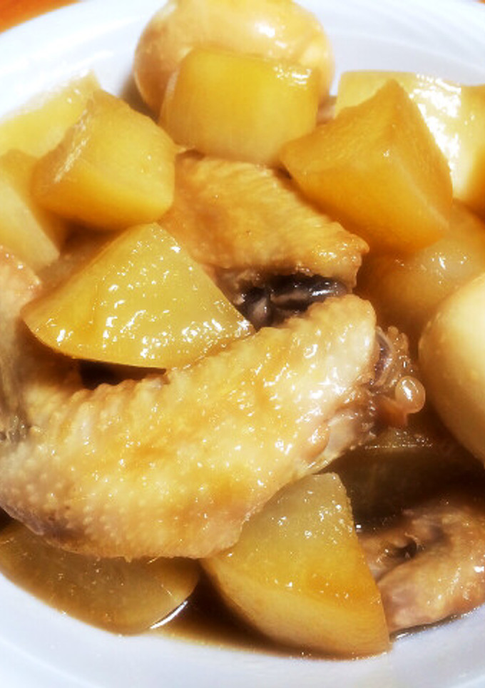 簡単♫鶏手羽と大根の甘辛煮物-レシピのメイン写真