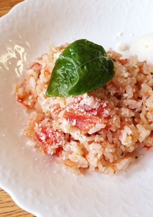 丸ごとトマトごはん(バジルチーズ味）-レシピのメイン写真