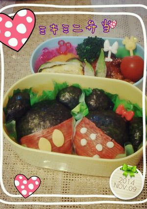キャラ弁 ミッキー＆ミニー-レシピのメイン写真