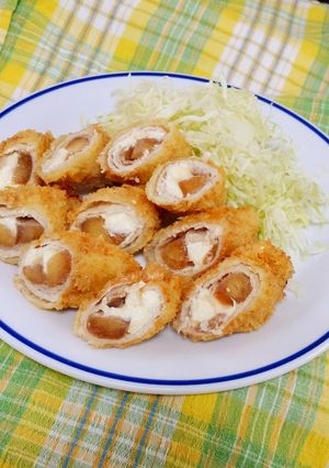 クリームチーズと林檎と豚のロールカツ-レシピのメイン写真
