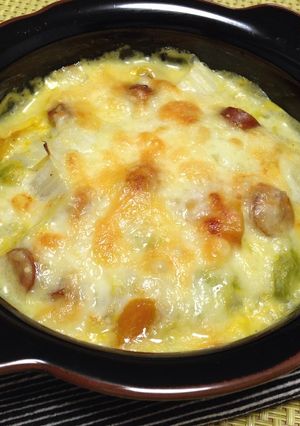 かぼちゃと白菜、ソーセージの簡単グラタン-レシピのメイン写真