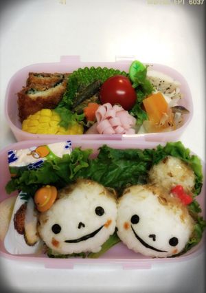 簡単☆仲良し女の子☆キャラ弁-レシピのメイン写真