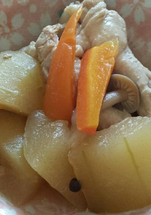 圧力鍋で冬瓜と鶏手羽元の煮物-レシピのメイン写真