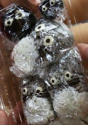 トトロ、まっくろくろすけのおにぎり-レシピのメイン写真