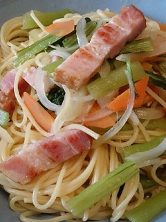 小松菜とベーコンの和風パスタ-レシピのメイン写真