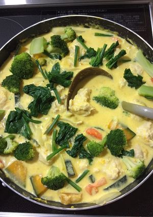 カボチャほうれん草と鶏団子のシチュー-レシピのメイン写真