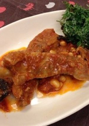 スペアリブと大豆の和風トマト煮込み-レシピのメイン写真