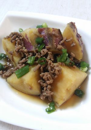 さつまいもとひき肉のほっこり煮♡-レシピのメイン写真