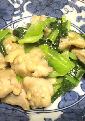 青梗菜（チンゲンサイ）と鶏肉の炒めもの-レシピのメイン写真