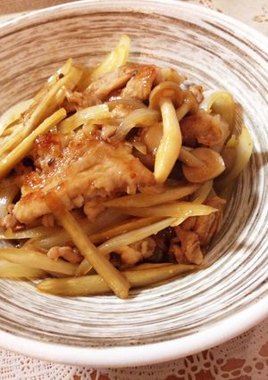 ご飯がススム♡豚肉とゴボウの旨味炒め-レシピのメイン写真